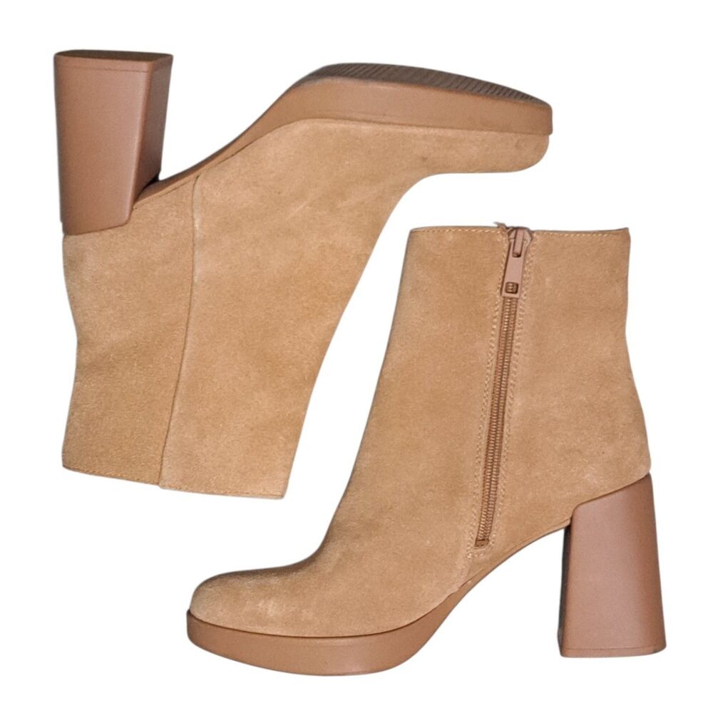 Naturalizer Gen  N Reach Western Leather Suede Ankle Boots Cookiedough Size 9.5